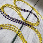 Yellow and Blue Crystal Waist Bead thumbnail 0